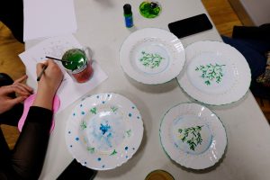Malowane talerze z Pracowni Ceramiki 23 marca ’21