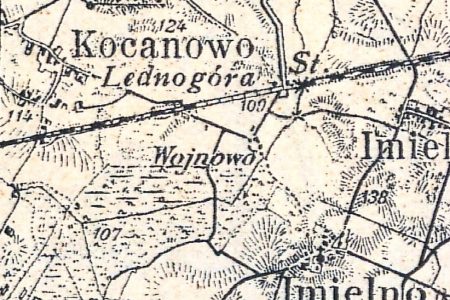 Wojnowo według mapy topograficznej z 1916 roku
