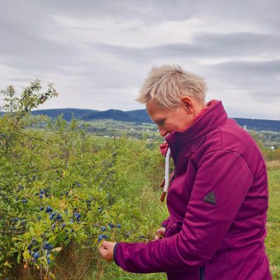 Krzysia i zbiór dzikich owoców